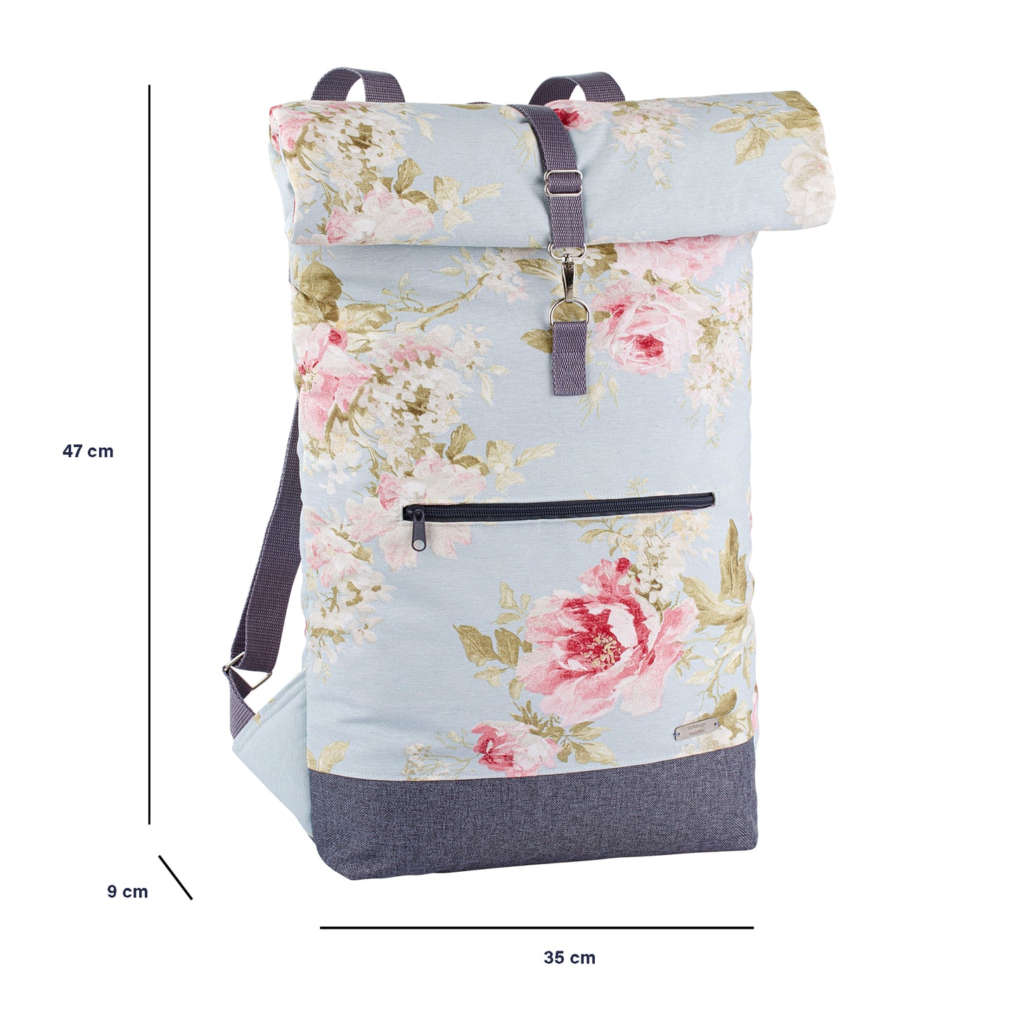 Canvas Rolltop Rucksack Segeltuch | Rose blau