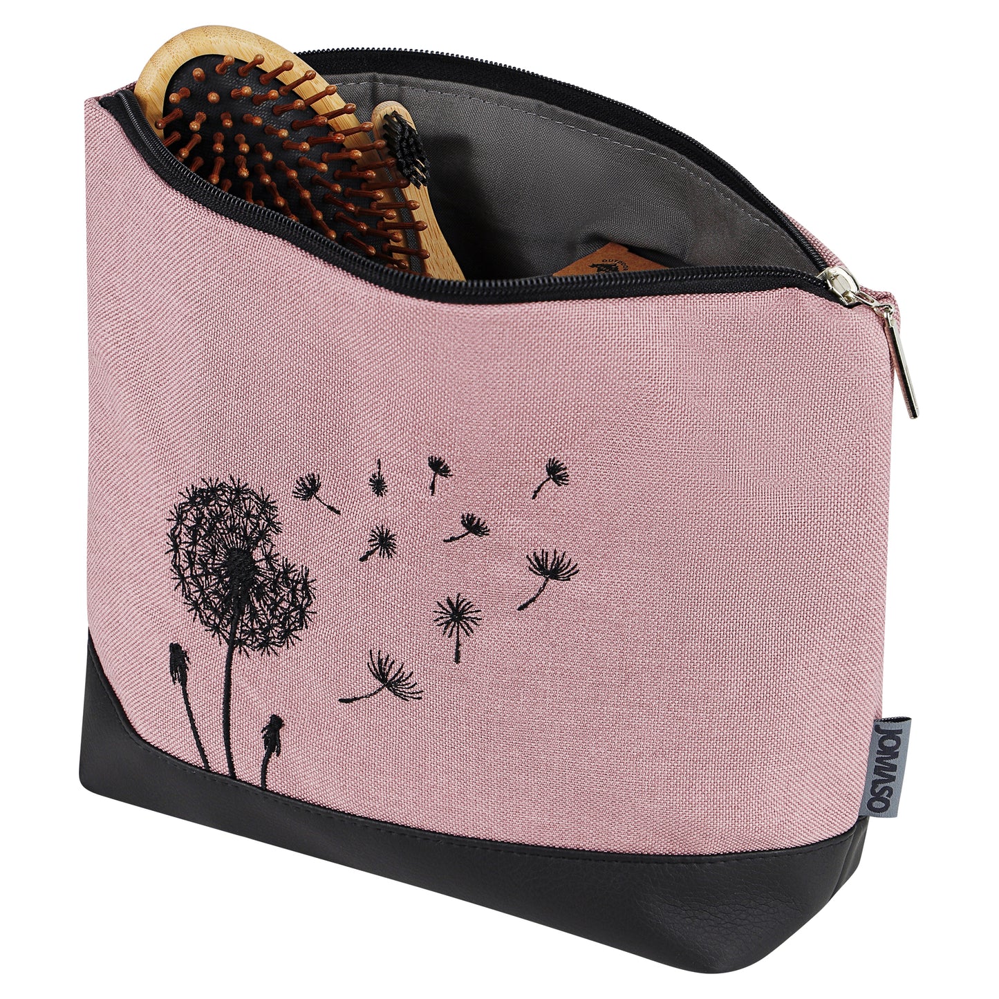 Kulturtasche mit Lederimitat | Pusteblume Altrosa