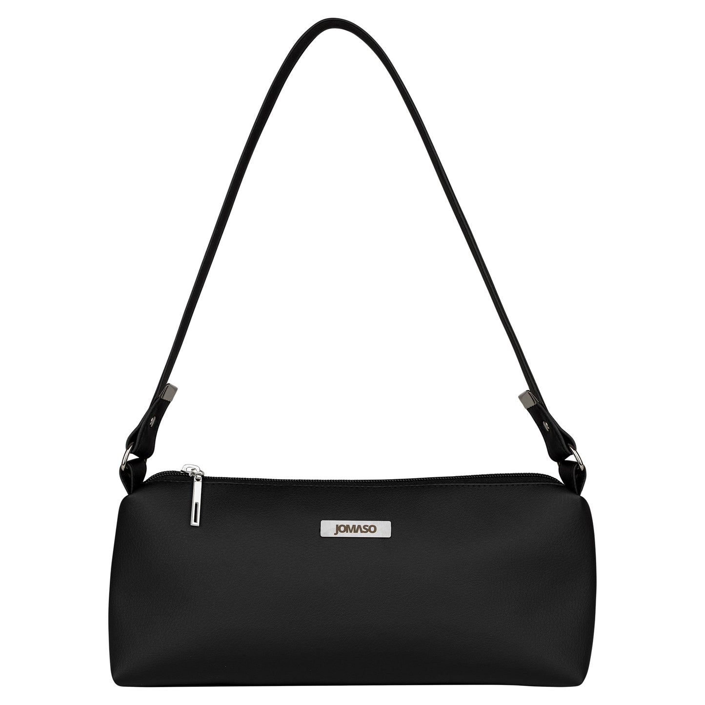 Baguette Tasche aus Lederimitat | Weiß, Silber, Schwarz