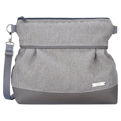 Ballontasche mit Lederimitat | Grau/Grau